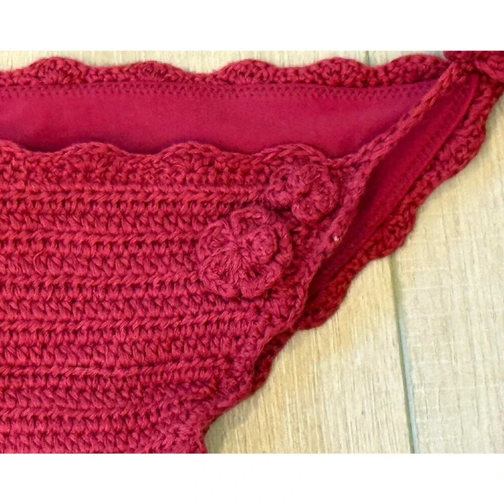 NEW FRANKIES BIKINIS RUBY MACKENZIE STRING CROCHET BIKINI SWIMSUIT BOTTOMS XL